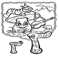 Раскраски с азбукой - Г гриб гусеница гитара горы