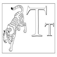 Раскраски с азбукой - Т тигр