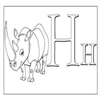 Раскраски с азбукой - Н носорог