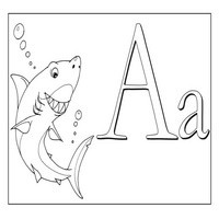 Раскраски с азбукой - А акула