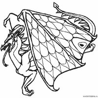 Раскраски с драконами - большие крылья