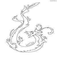 Раскраски с драконами - длинный