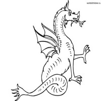 Раскраски с драконами - пушистый хвост