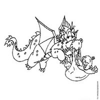 Раскраски с драконами - приносит ребенка