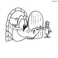 Раскраски с драконами - голова в доме