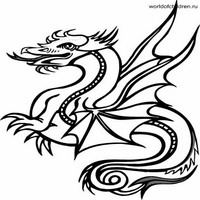 Раскраски с драконами - толстый карандаш