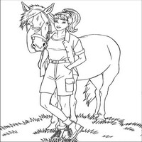 Раскраски с Барби (Barbi) и ее друзьями - с лошадкой