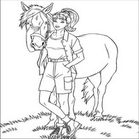 Раскраски с Барби (Barbi) и ее друзьями - Барби с лошадкой