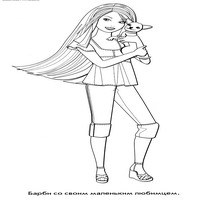 Раскраски с Барби (Barbi) и ее друзьями - Барби ковбойка