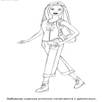 Раскраски с Барби (Barbi) и ее друзьями - Барби украшает торт
