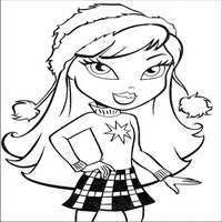 Раскраски с малышками Братц (Bratz) - зимний костюм