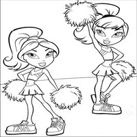 Раскраски с малышками Братц (Bratz) - болельщицы