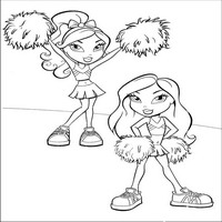 Раскраски с малышками Братц (Bratz) - на поле