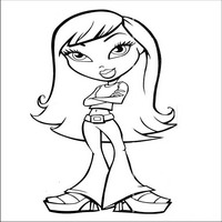 Раскраски с малышками Братц (Bratz) - в джинсах