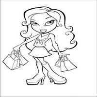 Раскраски с малышками Братц (Bratz) - с покупками