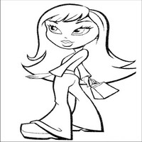 Раскраски с малышками Братц (Bratz) - брюки клёш