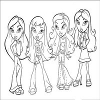 Раскраски с малышками Братц (Bratz) - подружки