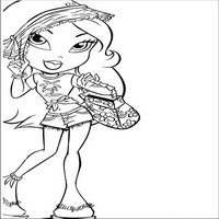 Раскраски с малышками Братц (Bratz) - с сумочкой