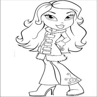 Раскраски с малышками Братц (Bratz) - шубка
