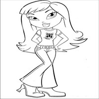 Раскраски с малышками Братц (Bratz) - бабочка