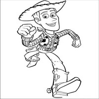 Раскраски с героями из мультфильма История игрушек (Toy Story) - Вуди бежит