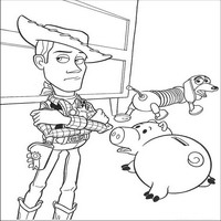 Раскраски с героями из мультфильма История игрушек (Toy Story) - Вуди обижен