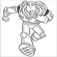 Раскраски с героями из мультфильма История игрушек (Toy Story) - Базз Лайтер бежит
