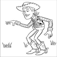 Раскраски с героями из мультфильма История игрушек (Toy Story) - Вуди ковбой