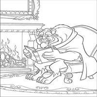 Раскраски с героями из мультфильма Красавица и Чудовище (Beauty and the Beast) - чтение