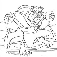 Раскраски с героями из мультфильма Красавица и Чудовище (Beauty and the Beast) - скользко