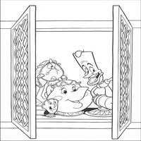 Раскраски с героями из мультфильма Красавица и Чудовище (Beauty and the Beast) - заколдованные слуги