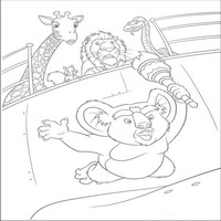 Раскраски с героями из мультфильма Большое путешествие (The Wild) - прыжок коалы