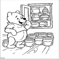 Раскраски с героями из мультфильма Винни-Пух (Winnie-the-Pooh) - винни-пух и мед