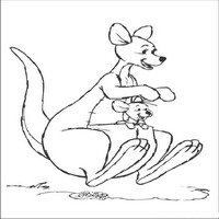 Раскраски с героями из мультфильма Винни-Пух (Winnie-the-Pooh) - кенга и крошка ру
