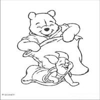 Раскраски с героями из мультфильма Винни-Пух (Winnie-the-Pooh) - винни и хрюня