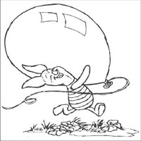 Раскраски с героями из мультфильма Винни-Пух (Winnie-the-Pooh) - хрюня с шариком