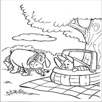 Раскраски с героями из мультфильма Винни-Пух (Winnie-the-Pooh) - пикник