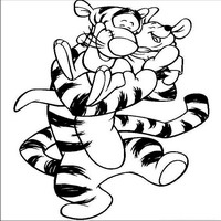 Раскраски с героями из мультфильма Винни-Пух (Winnie-the-Pooh) - тигруля и крошка ру