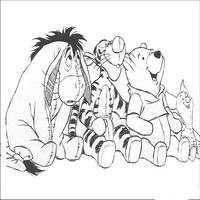 Раскраски с героями из мультфильма Винни-Пух (Winnie-the-Pooh) - смотрим в небо
