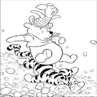 Раскраски с героями из мультфильма Винни-Пух (Winnie-the-Pooh) - падаем