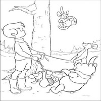 Раскраски с героями из мультфильма Винни-Пух (Winnie-the-Pooh) - крошеп ру прыгает