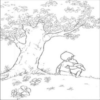 Раскраски с героями из мультфильма Винни-Пух (Winnie-the-Pooh) - кристофер в обнимку с винни