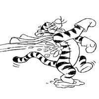 Раскраски с героями из мультфильма Винни-Пух (Winnie-the-Pooh) - тигруля танцует