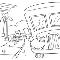 Раскраски с героями из мультфильма Цыпленок Цыпа (Chicken Little) - автобус
