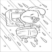 Раскраски с героями из мультфильма Цыпленок Цыпа (Chicken Little) - дождь