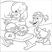Раскраски с героями из мультфильма Цыпленок Цыпа (Chicken Little) - спорт