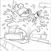 Раскраски с героями из мультфильма Цыпленок Цыпа (Chicken Little) - случайный фонтан