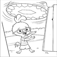 Раскраски с героями из мультфильма Цыпленок Цыпа (Chicken Little) - нло