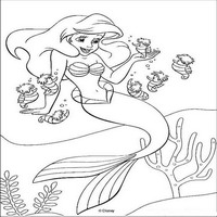 Раскраски с героями из мультфильма Русалочка (The Little Mermaid) - жморские коньки