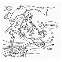 Раскраски с героями из мультфильма Русалочка (The Little Mermaid) - акула